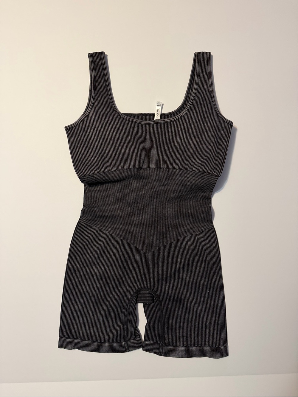 Zenana Outfitters Black Ribbed Tank Romper